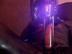 The Baroness Noir punishes her slave with a steel dildo