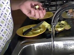 Fanny: Slutty Latin Housewife Strips black gay cum dump gangbang Masturbates in Kitchen