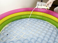 Lactating MILF Hucow Playing In A Pool Of Breast Milk - Grey Desire