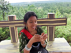 College girl & Unknown Boy fast time frendship - Tourist places par, tourist bhabhi mili - hot bhabhi video outdoor forest.