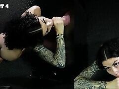 Handjob and blowjob through gloryhole with hot Lydia Black