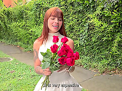 A Petite Street Vendor Is Picked up on little ass fucked hard Street by a Rich Guy - Athenea Rose and Max Betancur