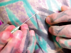 Solo Tattoo Girl Anal Masturbation - Self Assfuck