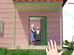از آموزش تا وسوسه: اندروید 18 & آمپر; big boob ad Roshi, تقلید مسخره امیز XXX
