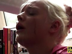 Facefucked chubby sub drooling all over cock