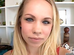 Naughty blonde Britney Young lets wrestle facial