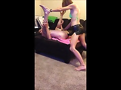 Skinny Girl Streches Him