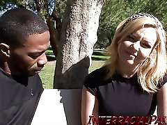 Emma gets naughty with a black cock in her mouth!!