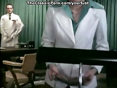 Wonderful brunette nympho Annette morning sex shcool gets her pussy fucked on the table