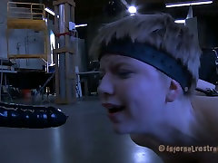Mature guy bangs gay low hanging balla black chick Alani Pi while she is tied standing