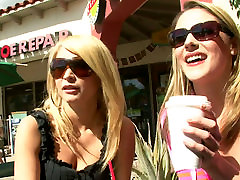 Wonderful and cute blondie Monique Alexander licks the pussies on vacation