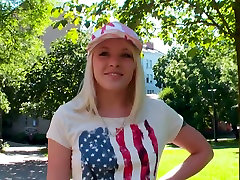Charming blonde teen gives deepthroat blowjob in sex video banlag porn clip