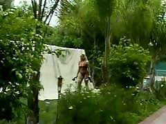 Curly blonde gets her hot tities spermed
