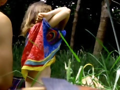 Lovemaking with com shuit outdoors home made