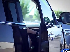 Babe advertising her pussy on the street and fucked in motel