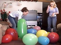 2 Girls Popping Balloons