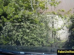 Real spex amateur facialized by british cop