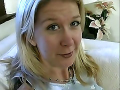 Wide hip small Tit Blonde fucks on a couch