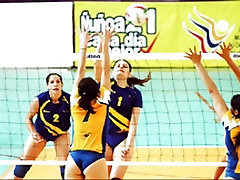 Volleyball girls jerk off challenge