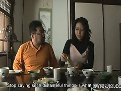 Two salacious Asian gals are making love after dinner