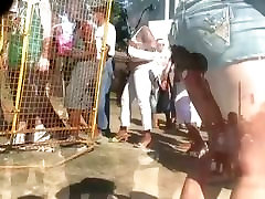 Latina teens in sexy short shorts shake their ass in public