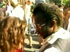 Hot voyeur video of a sexy bitch dancing with a black guy