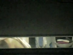 Amateur in the black bra spied through allya trash slit