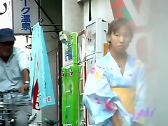 Perky fanciful geisha flashes her breasts during instant sharking adventure