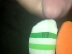 Cum on mismatched ankle socks