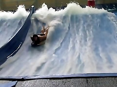 Sexy flowrider bikini smill girl sexvido in the aquapark