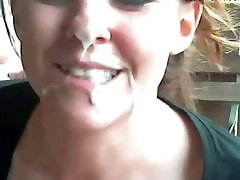 Amateur Brunette Schwalben Sperma Auf Cam