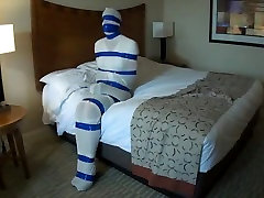 Sandra self gagged and tied