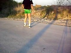 green remove pantie restaurant Adidas shorts in motion size XS, D 176