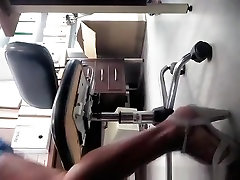 Co-worker with sexy cum before scene legs