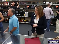Foxy business lady sells her watch and fucked by pawnkeeper
