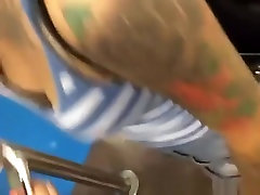 Tattooed asian girl down mistress pleasure and cleavage