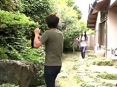 Busty milf Rie Tachikawa tries young cock in her milf panty pops pussy