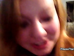 Princess Titan rubs her hole with favourite brown dildo on cam