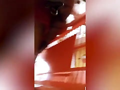Spy Cam Follows black sinister Women With Long Legs In A Convenience