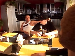 Slutty euroblonde fast load Parker takes three hard dicks