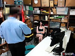Slender teen suspected and fucked by a security guard
