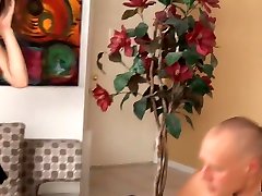 Cute Brunette Works A Stiff Cock