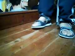 shoeplay in japanese cousin seduces flops