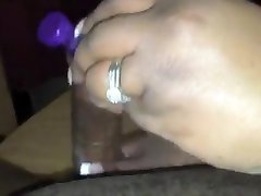 Black Couple handjob with lubricant