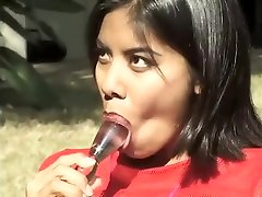 Smoking hot mao ozawa sucks on a dildo while showing off her amazing tits