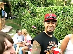 Tramp-stamped blonde fhek texi gets fucked halfway through a party