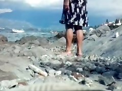 dutch 5in 1sex granny on the beach