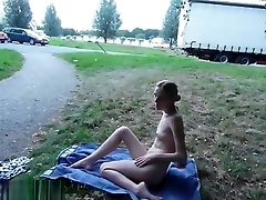 Blonde Slut Shamelessly Fucking In Public