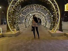Sexy Jeny being all hot in a family deals winter day