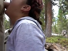 Wilderness brutal teen gagging PUBLIC BJ and Creampie on a busy hiking trail